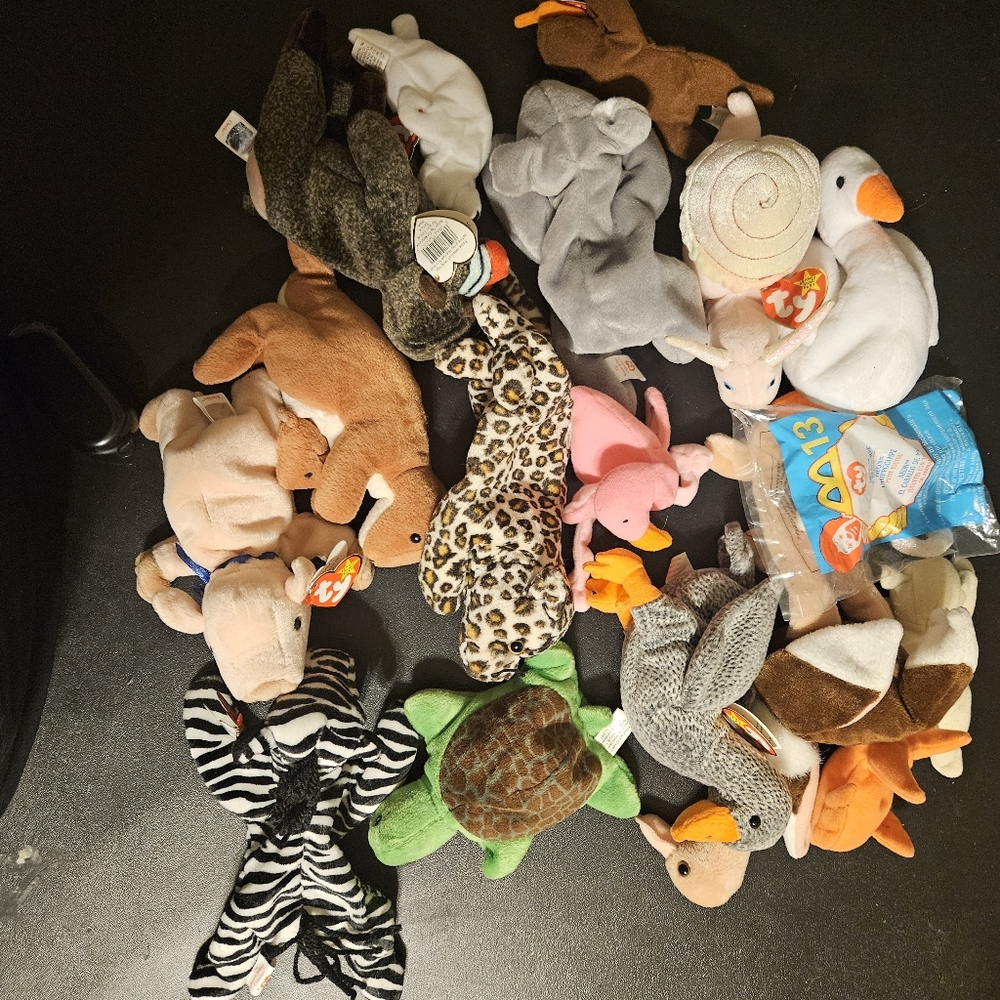 Lot 17 Pieces Beanie Babies 3 Lbs Assorted Styles Vintage 90s